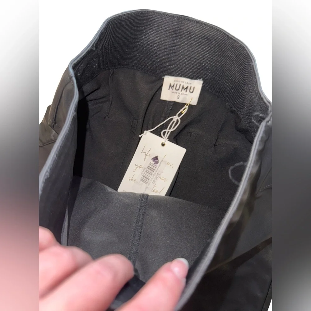 SMYM Nashville Faux Leather Pull On Flare Pants - Picture 7 of 7